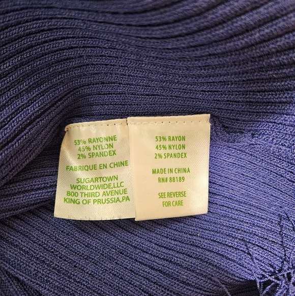 Lilly Pulitzer Lucera Sleeveless Blue Ribbed Sweater Mini Dress Fringe Fitted XL - Picture 8 of 10